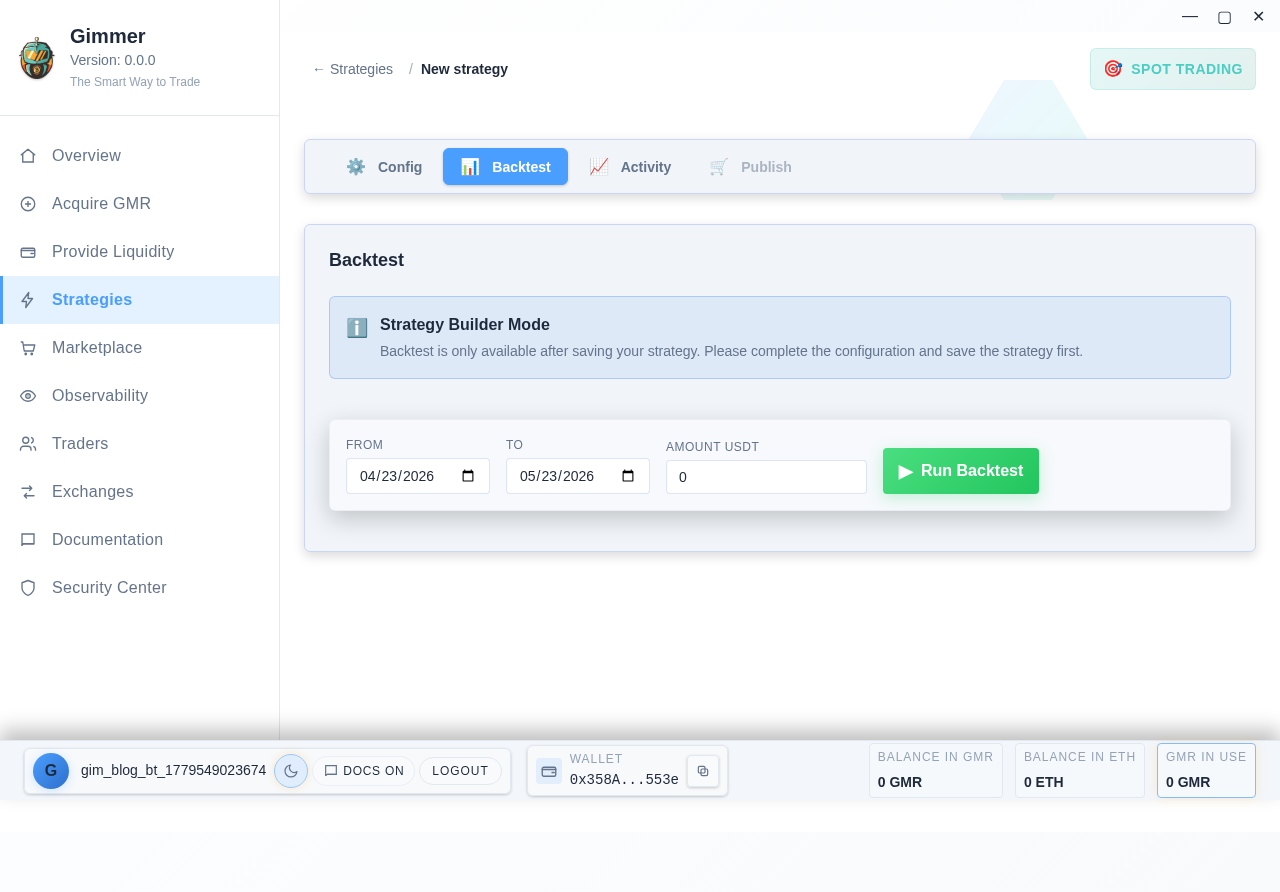 Backtest results tab